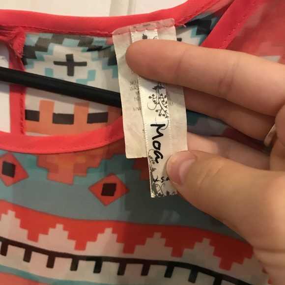 Multi-Color Semi-Sheer Blouse - Picture 3 of 3